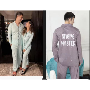 Precio de fábrica tela personalizada parejas ropa de casa pijamas conjunto para mujer hombre Modal dos piezas pareja pijamas conjunto - Product Image 1