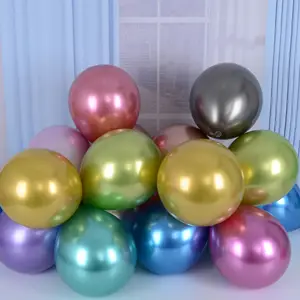 Funfoil 12 polegadas 50 pçs/saco Engrossar Balões De Látex Balão da Festa de Aniversário Decoração Ballon Chrome De Metal Brilhante Globos Bolas