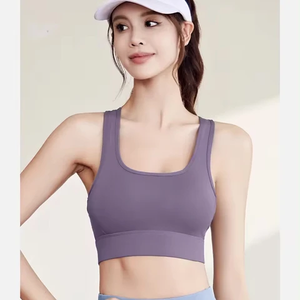 Soutien-gorge de sport confortable pour femmes une pièce sans couture à fort impact soutien maximal respirant push-up sans bretelles - Product Image 4