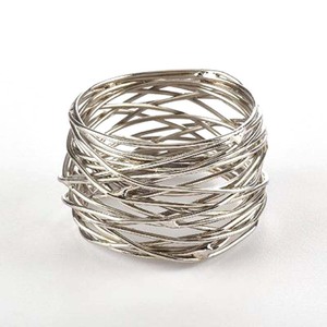 Anillo de servilletas de diseño auténtico, vajilla de diseño en relieve para restaurante y Navidad, chapado en plata, venta al por mayor - Product Image 5