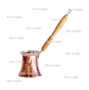 Théière en cuivre martelé pour ustensiles de cuisine, qualité supérieure, cafetière de restaurant avec poignée en bois à bas prix - Product Image 6