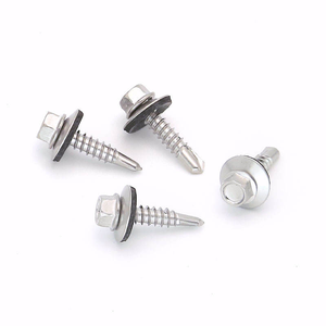 Tornillo Autoperforante Hexagonal de Acero Inoxidable con Cabeza Plana y Arandela Adhesiva de EPDM - Product Image 1