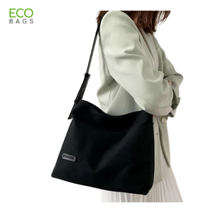 Directo de fábrica, bolsas de lona de algodón y nailon, logotipo de lazo, cierre abierto de moda, bolsos de hombro para mujer, maquillaje de viaje, venta al por mayor - Product Image 2