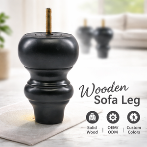 Patas Redondas Tradicionales de Madera Maciza para Sofá, Repuesto para Muebles de Sala de Estar, Silla, Cama, Gabinete, Personalizado OEM - Product Image 1