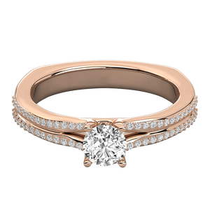 Bague solitaire en or 14 carats avec diamant cultivé, bijoux élégants et luxueux - Product Image 1