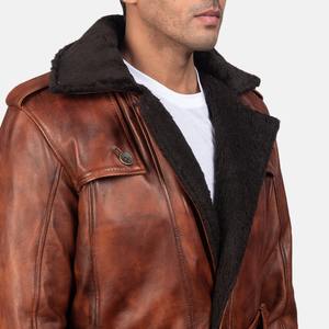 Manteau d'hiver long en fourrure pour homme en cuir véritable, dernier design, respirant, sur mesure, vente en gros - Product Image 6