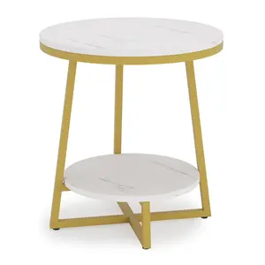 골동품 디자인 황동 및 대리석 사이드 테이블 고급 커피 테이블 거실 가구 경량 최고의 가격