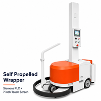 Machine d'emballage de palettes semi-automatique JINWEI avec robot mobile PLC, autopropulsée, alimentée par batterie, pour emballage de palettes lourdes