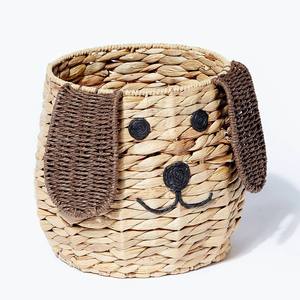 Panier en jacinthe d'eau en forme d'animal, panier de rangement en fibre naturelle, accessoires pour enfants, vente en gros - Product Image 1
