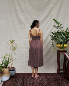 ชุดลำลองใหม่สำหรับผู้หญิง,ชุดเดรสยาวแขนกุดผ้าลินินยาวคลุมเข่า - Product Image 5