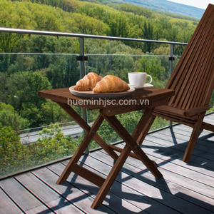 Table pliante en bois d'acacia Melino, emballage standard, fabriquée au Vietnam, facile à assembler, respectueuse de l'environnement, pour jardin et maison - Product Image 3