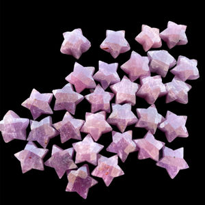 Briolette con forma de estrella de Rubí, cuentas de estrella talladas a mano, estrellas facetadas de Briolette para joyería y regalos espirituales, cuentas de piedra - Product Image 1
