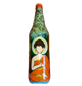 Peint à la main grande bouteille de vin Mandala coloré Art peinture verre bouteille peintures décoration de Table bohème décor à la maison - Product Image 1