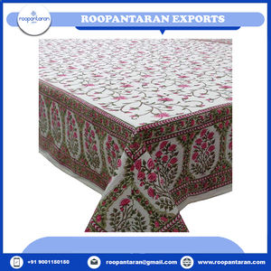 Vente chaude Jacquard Main Bloc Imprimé 100% Coton Nappes 180x340cm Rectangle Premium Qualité Banquet De Mariage Usage Domestique - Product Image 6