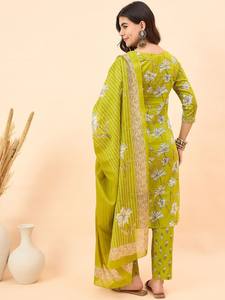 Kurta de algodón puro Regular con estampado Floral para mujer con pantalones y con Dupatta producto a granel hecho a mano traje indio de Pakistán - Product Image 5