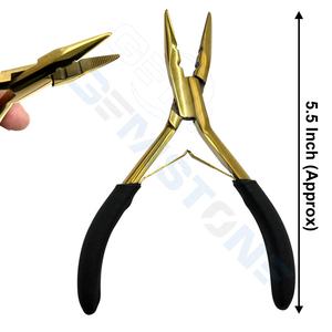 <b>Hair</b> <b>Extension</b> Micro Bead Tool Kit with Pliers Needles Hook Loop Scissors Professional Salon <b>Hair</b> Installation Tools Set - Product Image 4