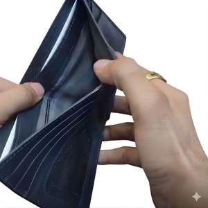 Premium Navy Blue and Tan Two Tone <b>Men</b> Leather <b>Wallet</b> Stylish Slim Bi Fold Design <b>with</b> Multiple Card Slots and <b>Coin</b> <b>Pocket</b> - Product Image 5