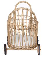 Poussette en rotin artisanale pour poupée, landau en rotin, poussette pour bébé, marcheur pour poupée, poussette en osier, meilleur prix