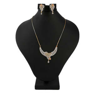 Kundan Jewellery <b>Locket</b> Set - Golden & <b>Silver</b> - Product Image 1