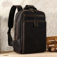 Sac à dos pour ordinateur portable en cuir véritable de qualité supérieure pour femme, style vintage, mode hiver-été, pour le travail, les voyages, le bureau, organisateur professionnel, fermeture éclair durable