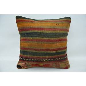 Multicolor Bohemian Kilim Wool <b>Bolster</b> <b>Pillow</b> 14x14 Inch Woven Vintage Embroidery Eco-Friendly Non-Slip Removable Decorative - Product Image 1
