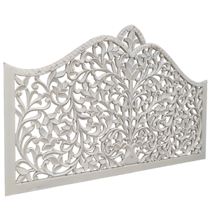 Hand Carved <b>White</b> Texas Leaf Carving Lighted Adjustable Craftsman <b>Bed</b> Head Wall Art Hanging Home <b>Bed</b> Apartment Bedroom Furniture - Product Image 4