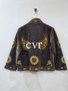 เสื้อโค้ทผ้าฝ้ายปักมือ คอจีน แขนยาว สไตล์จีน ลายเพสลีย์ เสื้อคลุมฤดูใบไม้ผลิ สำหรับผู้ใหญ่ ผู้หญิง ลำลอง - Product Image 1