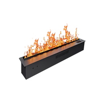 Cheminée 3D atomisée personnalisée encastrée pour salon, décoration intelligente en acier inoxydable, humidificateur à flamme simulée, version anglaise, économe en énergie