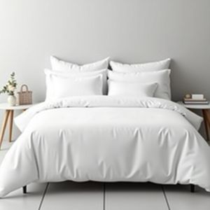 Funda nórdica de satén de algodón refinado 100% 180X240cm Patrón liso Mercerizado y firmado Ropa de cama de alta calidad - Product Image 1