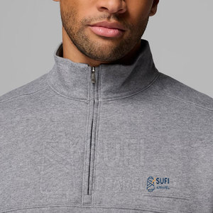 Men Winter Fleece Quarter Zip Stand Collar Sweatshirt Casual <b>Lightweight</b> <b>Hoodie</b> with Digital Printing for Daily Wear and Sports - Product Image 2