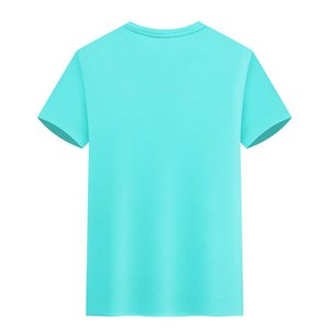 2 uds. Camiseta de Color sólido 100% algodón hombres mujeres blanco cuello redondo suelta de manga corta Camiseta modelos básicos que combina con todo pareja Tops negro - Product Image 3