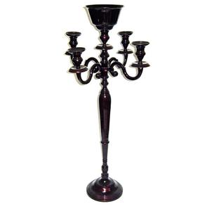Matt Black Wedding Metal Candelabra with flower bowl Top Quality Candelabra handmade <b>Candle</b> Holder for Christmas Home Decoration - Product Image 6