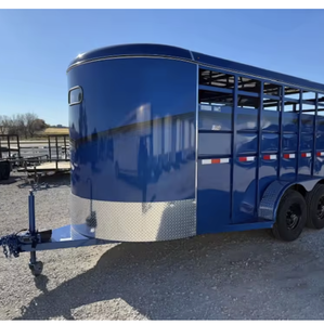 Semi-remorque robuste pour bétail avec pneus 12R22.5, matériaux en acier et aluminium, en stock à vendre - Product Image 1