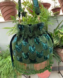 Handmade Embroidery Ethnic Top Quality Indian Embroidered Latest Design Women Wedding Gift Handbag Coin <b>Potli</b> <b>Bag</b> - Product Image 1