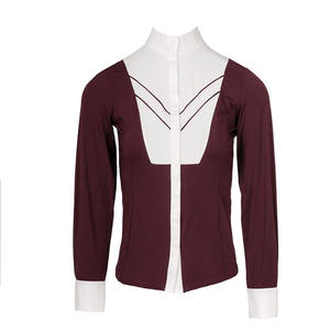 Camisas de manga corta para montar a caballo Diseño OEM Ropa deportiva para montar a caballo Capa base Mostrar camisas Ropa ecuestre Mostrar camisas - Product Image 1