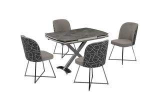 Ensemble table à manger en marbre moderne de luxe et chaises en velours pour la maison, les hôtels, les écoles ou les salles à manger - Product Image 4