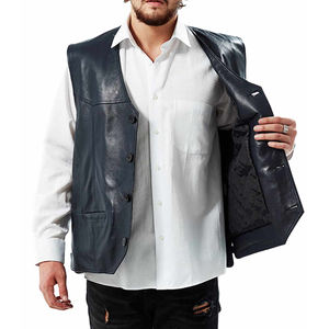 Chalecos de Cuero Genuino de la Mejor Calidad para Hombre, Chaleco de Motociclista de Alta Calidad con Logotipo Personalizado, Ropa de Invierno a la Moda - Product Image 5