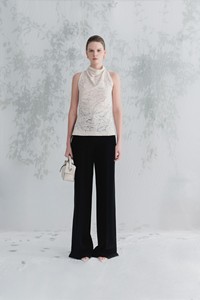 Precio al por mayor Pantalones de mujer negros de Ajuste Recto de cintura alta Pantalones SEI PANTALONES DE PIERNA ANCHA 100% Poliéster BLANCO ANT Vietnam - Product Image 2