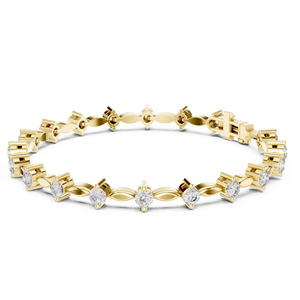 Bracelet en diamant de laboratoire plaqué or en gros, 2,09 carats, chaîne tennis de 11 pouces, diamant synthétique taille ronde, bijoux unisexe - Product Image 1