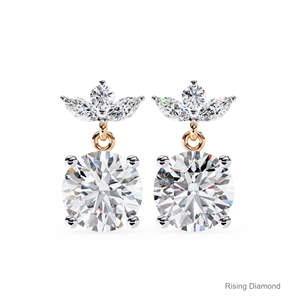 Pendiente colgante de diamante cultivado en laboratorio de corte redondo de 1,0 quilates, Diamante CVD certificado, regalo de aniversario de oro rosa - Product Image 1