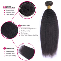 Extensions de cheveux humains vierges Remy péruviens bruts, tissage lisse Yaki à texture grossière, type de cheveux indiens pour femmes