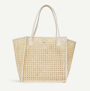 Bolsos de cuero de ratán ecológicos de alta calidad con dos asas, Cestas tejidas naturales, bolsos de playa de verano hechos en Vietnam - Product Image 3