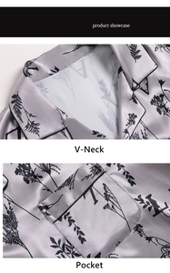 Ropa de dormir de satén de seda para hombre de verano de alta calidad personalizada OEM trajes de impresión digital con cordón pantalones de salón pijama suave para hombre - Product Image 3