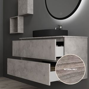 Londra Nordikflat lavabo a colori naturali da bagno unità Base lavabo 61 x46xh55.5 cm con due cassetti a chiusura morbida - Product Image 3