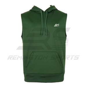 เสื้อฮู้ดแขนกุดสำหรับผู้ชายเสื้อฮู้ดแขนกุดสีพื้นผลิตจากปากีสถาน - Product Image 2