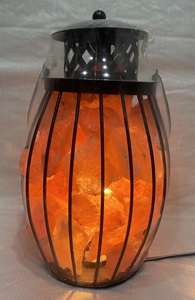 Lámpara de Sal del Himalaya con Jaula Metálica, Luz Nocturna de Sal Natural, Regalo para Meditación y Decoración del Hogar - Product Image 3