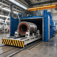 Four de traitement thermique à air chaud LEADWIN grande capacité pour stator de générateur, rail de rotor et chariot, avec chambre de séchage dédiée