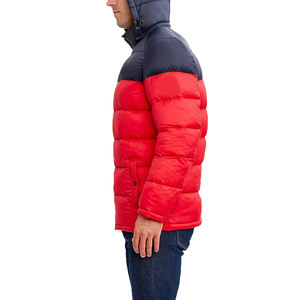 Veste d'hiver matelassée surdimensionnée pour homme avec logo OEM, capuche, rembourrage, col montant en toile personnalisé, style streetwear, en vente - Product Image 3