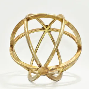 Trang trí nội thất nhôm kim loại galena nguyên tử bóng điêu khắc cổ vàng hiện đại trừu tượng Orb nghệ thuật nhà hiện đại đánh bóng điêu khắc - Product Image 1