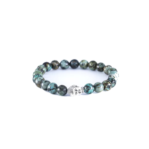 High Quality Polished African turquoise Crystal <b>Buddha</b> <b>Beads</b> Round Stone Gemstone Fashion Jewelry for Men Women Gift Energy - Product Image 1
